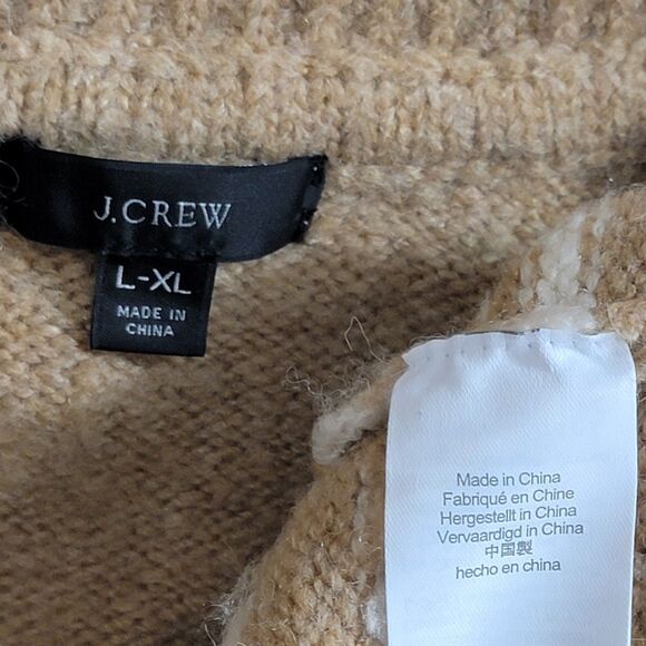 J Crew Sweater Womens L/XL Brown Relaxed Half Zip in Geometric Knit BD643 - Picture 11 of 13